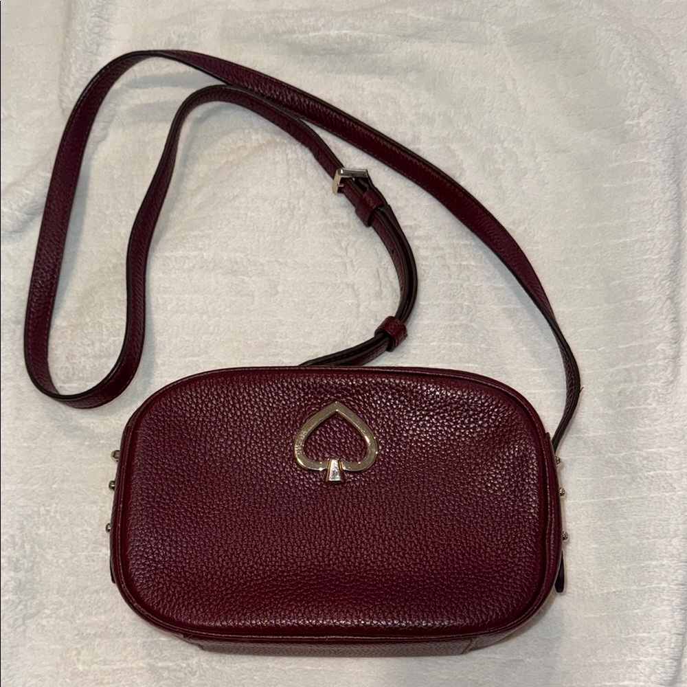 Kate Spade Red Crossbody Bag with Silver Accents
